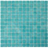 Emaux de Briare FIDJI vert turquoise brillants pour mosaïque 2,5 × 2,5 cm sur filet vendus à la plaque