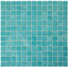 Emaux de Briare FIDJI vert turquoise brillants pour mosaïque 2,5 × 2,5 cm au m2 vendus par boîte de 9 plaques