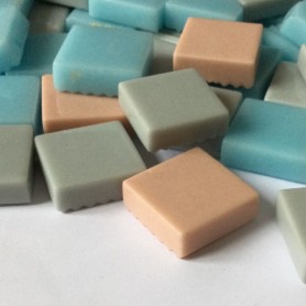 Pâtes de verre lisses  VIEUX ROSE BLEU LAYETTE GRIS NUAGE