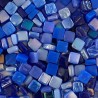 Micro Pâte de verre espagnole bleu PENSÉES 8 x 8 mm 