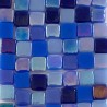 Micro Pâte de verre espagnole bleu PENSÉES 8 x 8 mm 