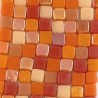 Micro Pâte de verre espagnole orange CLÉMENTINE 8 x 8 mm