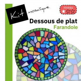 Kit mosaïque Dessous de plat FARANDOLE rond 18 cm