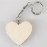 Porte-clés en bois en forme de COEUR 4,2 × 3,6 cm à décorer en mosaïque