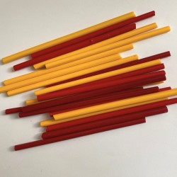 Sticks de verre opaque CAMAÏEU ROUGE ET JAUNE