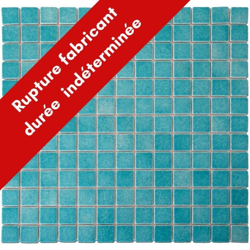 Emaux de Briare BAHAMAS bleu turquoise pour mosaïque 2,5 × 2,5 cm sur filet vendus à la plaque