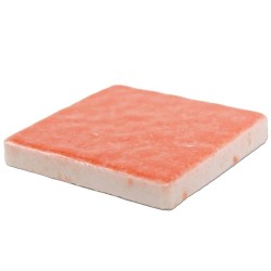 Emaux de Briare couleur ZINNIA corail brillants pour mosaïque 2,5 × 2,5 cm vue de profil