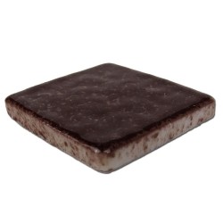 Emaux de Briare couleur CACAO marron foncé brillants pour mosaïque 2,5 × 2,5 cm vue de profil