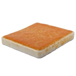 Emaux de Briare couleur MANDARINE orange brillants pour mosaïque 2,5 × 2,5 cm vue de profil