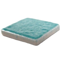 Emaux de Briare FIDJI vert turquoise brillants pour mosaïque 2,5 × 2,5 cm au m2 vendus par boîte de 9 plaques