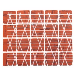 Emaux de Briare Mazurka couleur MINIUM orange foncé mats pour mosaïque 2,5 × 2,5 cm vendus sur filet