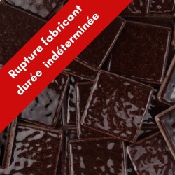 Emaux de Briare couleur CACAO marron foncé brillants pour mosaïque 2,5 × 2,5 cm vendus par 100 g vue de face