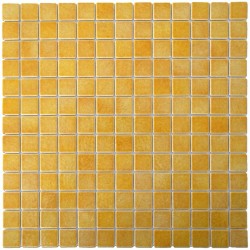 Emaux de Briare POLLEN jaune brillants pour mosaïque 2,5 × 2,5 cm au m2 vendus par boîte de 9 plaques