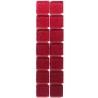 Pâtes de verre pailletées ROUGE RUBIS 2 × 2 cm vendues sur trame