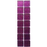 Pâtes de verre pailletées VIOLET INTENSE 2 × 2 cm vendues sur trame