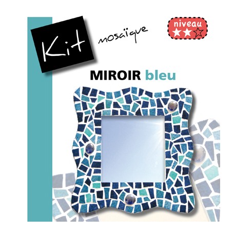 Kit Mosaïque Miroir Vague Bleu Matériaux déjà Coupés