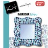 Kit Mosaïque Support bois Miroir Vague décoré avec des Emaux de Briare et des billes de verre dans un camaïeu de bleus