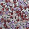 Micro-porcelaine 5 × 5 mm cocktail JARDIN FLEURI ROSE composé de couleurs douces (rose et violet) pour mosaïque