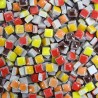 Micro-porcelaine 5 × 5 mm cocktail AUTOMNE composé de couleurs flamboyantes (rouge, orange, jaune et marron) pour mosaïque 