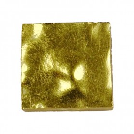 Pâte de verre OR JAUNE martelé pour mosaïque 2 × 2 cm