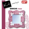 Kit Mosaïque Support bois Miroir Vague décoré avec des Emaux de Briare et des galets japonais dans des tons rose et blanc