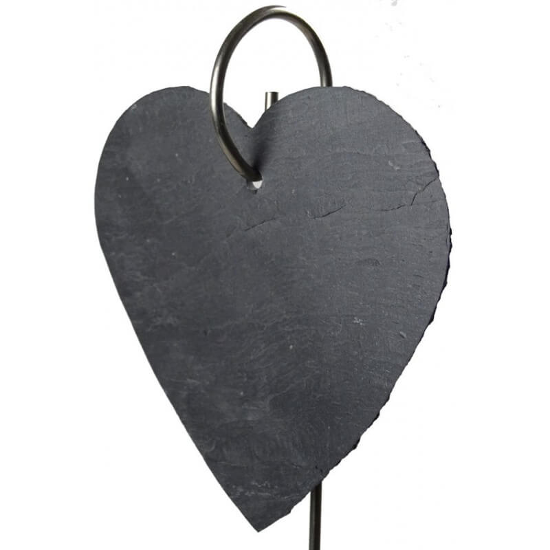 Cadre ardoise avec forme coeur et repose craie - Ardoises en bois