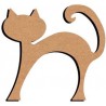 Support en Bois forme de Chat rond debout pour Mosaïque 25 cm