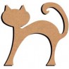 Mini support Bois forme de Chat Rond Debout pour Mosaïque 14 cm