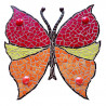 Support bois forme Papillon décoré avec des Emaux de Briare couleur GENÊT, PIVOINE, MANDARINE et CACAO 