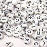 Lettres rondes blanches 7 × 3 mm pour mosaïque