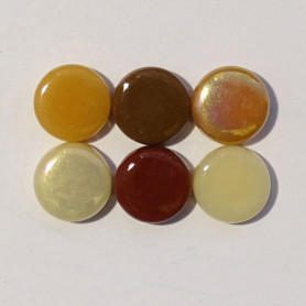 Mini-cabochons XS CHOCOLAT CARAMEL vendus par 100 g gros plan des différentes nuances