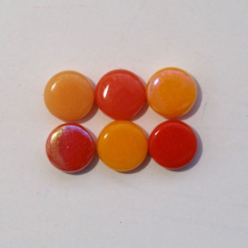 Mini-cabochons XS COQUELICOT rouge orange gros plan sur les différentes nuances