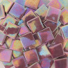 Pâtes de verre espagnoles VIOLET IRIDESCENT de 2,5 × 2,5 cm