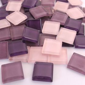 Pâtes de verre translucides Cocktail Chamallow mélange de violet rose 2 × 2 cm