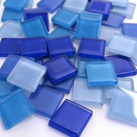 Pâtes de verre translucides Cocktail Lavande mélange de bleu 2 × 2 cm