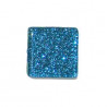 Pâtes de verre pailletées TURQUOISE bleu 1 × 1 cm en gros plan