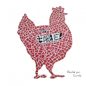 Support en Bois forme de Poule pour Mosaïque 30 cm