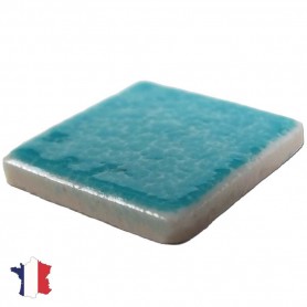 Emaux de Briare couleur BAHAMAS bleu turquoise brillants pour mosaïque 2,5 × 2,5 cm vue de profil