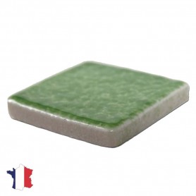 Emaux de Briare couleur CLAIRIERE vert printemps brillants pour mosaïque 2,5 × 2,5 cm vue de profil