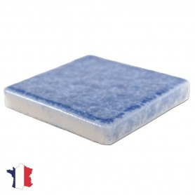 Emaux de Briare couleur ÉGÉE bleu jean’s brillants pour mosaïque 2,5 × 2,5 cm vue de profil