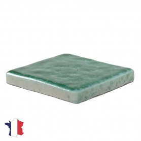 Emaux de Briare BUIS vert sapin brillants pour mosaïque 2,5 × 2,5 cm sur filet vendus à la plaque