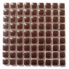 Mini-porcelaine 1 × 1 cm couleur CHOCOLAT marron foncé pour mosaïque vendue à la plaque