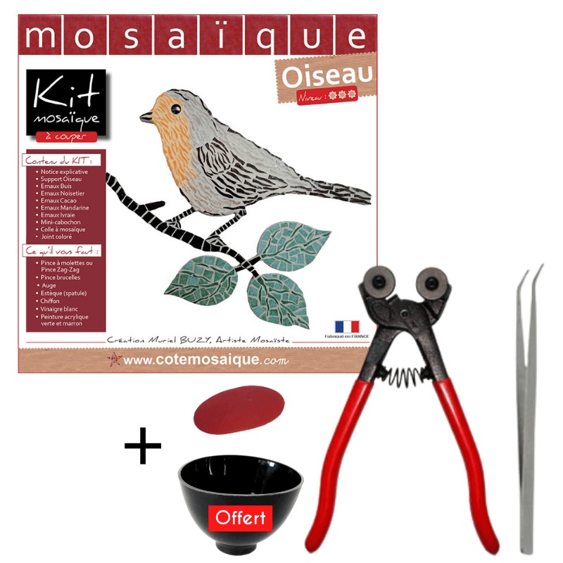 Support Bois Oiseau Stylisé à Décorer en Mosaïque