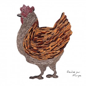 Support en Bois forme de Poule pour Mosaïque 30 cm