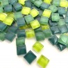 Pâtes de verre translucides Cocktail Menthe 1 × 1 cm mélange de vert